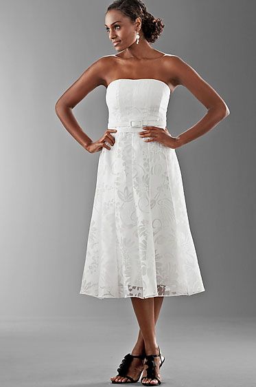 or a white rehearsal dress or wedding dress for garden or court house 